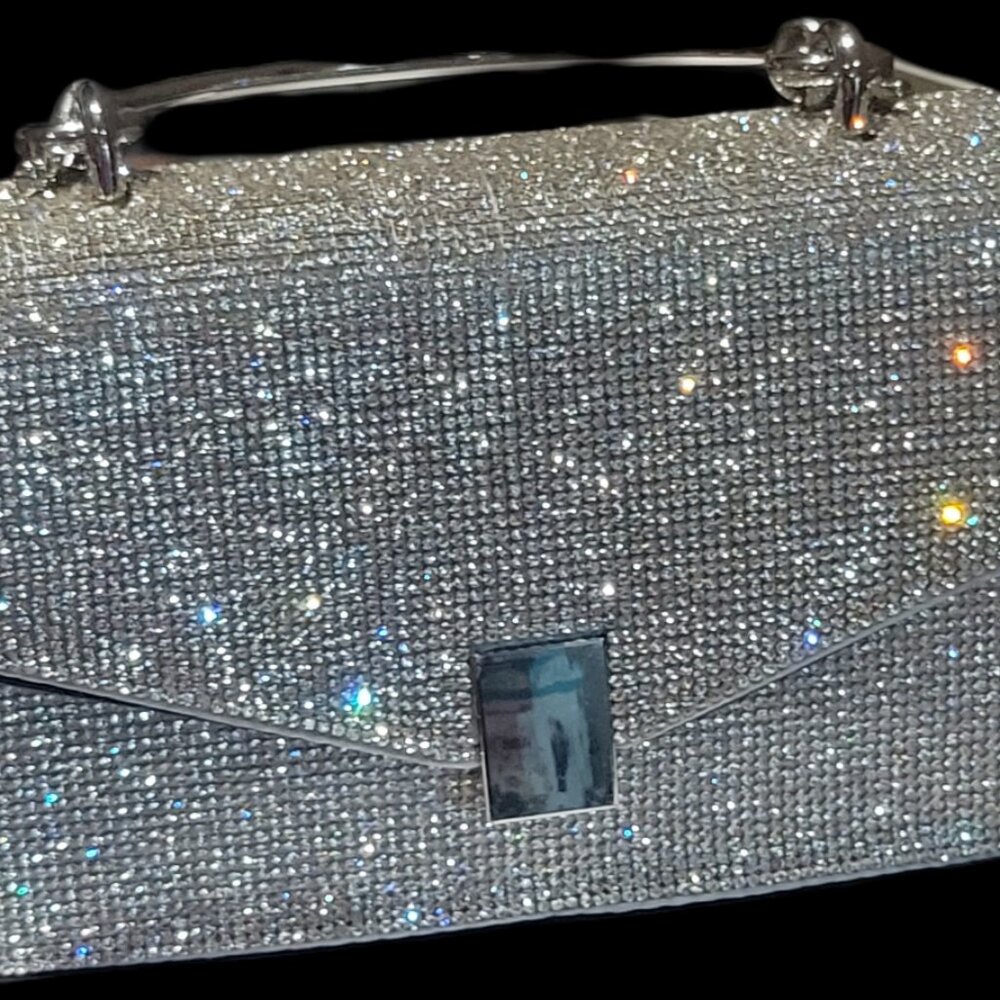 New Aldo ~Miramax Top handle bag ~ Silver Rhinestone
